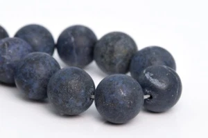 12MM Natural Matte Dark Blue Dumortierite Beads Grade A Round Loose Beads 7.5" - Picture 1 of 3