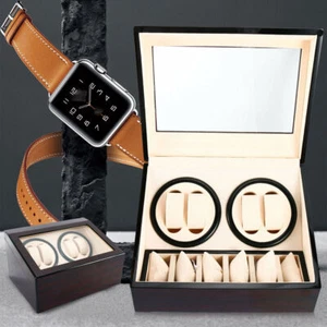 4+6 Uhrenbeweger Uhrenbox Uhren Watchwinder Automatisch Uhrendreher Holz Vitrine - Bild 1 von 12