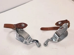 VINTAGE PJAPAN Partrade Riding Spurs with Leather Straps Missing one buckle - Picture 1 of 22
