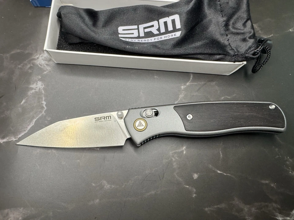 NUEVO SRM Cuchillos Medalla 259L-AK Gris Aluminio y Madera de Ébano Cuchillo Plegable 259LAK Foto 1 de 4