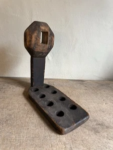 Make Do Hanging Spoon Holder Best Antique Wood Grungy Surface Dark Patina - Picture 1 of 13