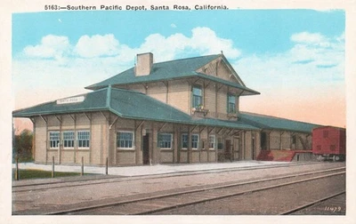 Southern Pacific RR Depot Santa Rosa CA California 1907 Postcard AY191 - Image 1 of 2