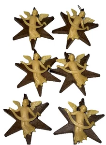 Vintage Star of David w/ Jesus Ornaments Set Of 6 - Made in Italy Plastic - Picture 1 of 6