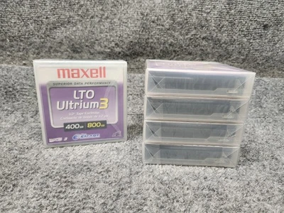 Cartucho de datos de cinta Maxell LTO Ultrium 3 1/2" 400 GB/800 GB *Lote de 5 NUEVO/SELLADO* Foto 1 de 4