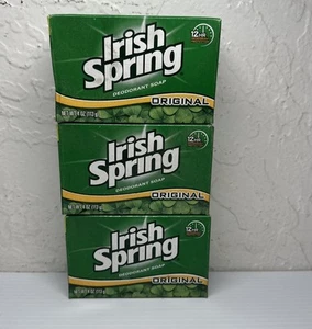 3 Vintage Irish Spring Original Bar Soap 4 Oz Ea - Picture 1 of 3
