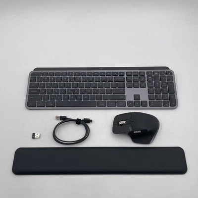 Logitech MX Keys S Combo Wireless Keyboard and Mouse with Palm Rest - Graphite - Image 1 of 4