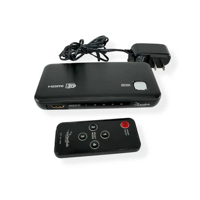 Rocketfish 4 Port HDMI Selector Switch RF-G1185 3D Remote Power Adapter Black - Image 1 of 4