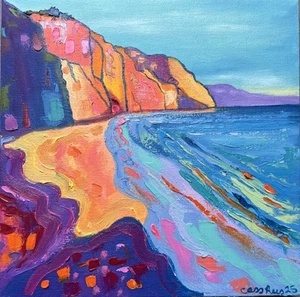 California Seascape Abstract Beach Decor Colorful Contemporary Fine Art Series - Picture 1 of 13