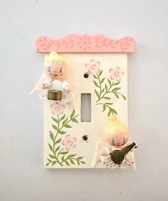 Original IRMI Nursery Plastics Inc Sweet Angel Luz Interruptor Cubierta Rosa Crema Foto 1 de 2