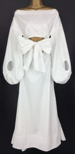 ROSIE ASSOULIN DAMEN MAXIKLEID MIT FEIGENÄRMELN GRÖSSE 4 WEISS UVP 740 £ IM KARTON - Bild 1 von 9