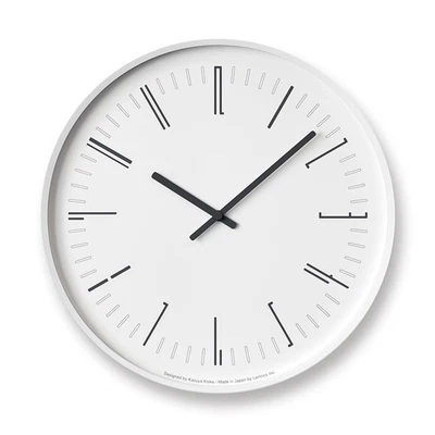 Lemnos Draw Analog Wall Clock White KK18-13WH Minimalist Design Japan - Image 1 of 3