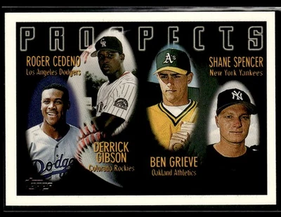 1996 Topps #436  Cedeno /  Gibson / Ben Grieve / Spencer PROS RC Card 1002N - Image 1 of 2