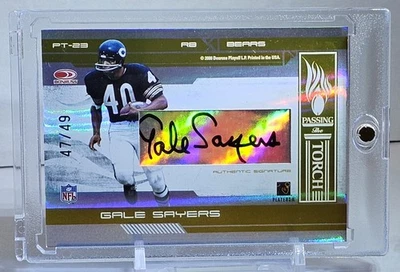 2006 Donruss Elite Gale Sayers/ C. Benson Passing The Torch Gold Dual Auto 47/49 - Image 1 of 2