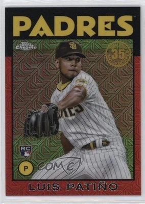 2021 Topps Silver Pack 1986 Chrome Baseball Red /5 Luis Patino Rookie RC - Image 1 of 2