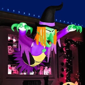 3.5 Ft Halloween Inflatables Scary Witch Broke Out from Window, Outdoor Hallowee - Picture 1 of 6