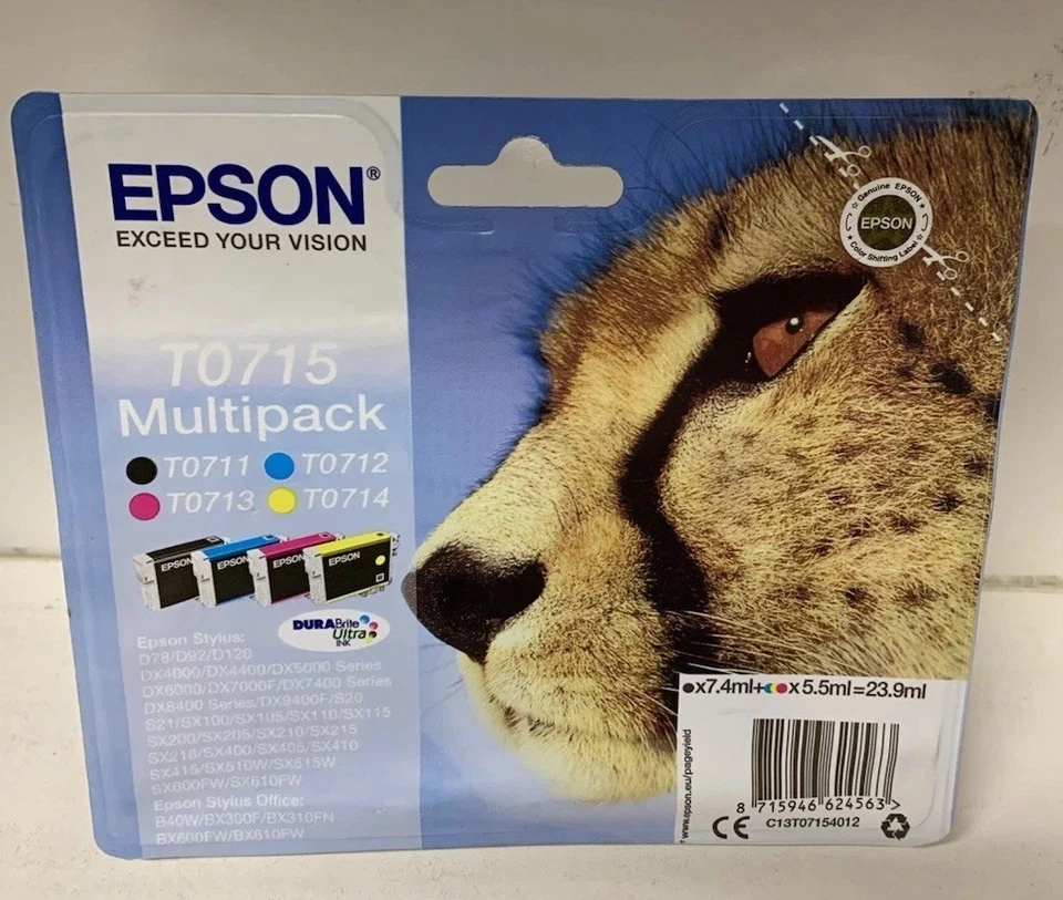 Original Epson T0715  C13T07154012 Multipack  SET Gepard DX4000 Series D78 D120 - Bild 1 von 1
