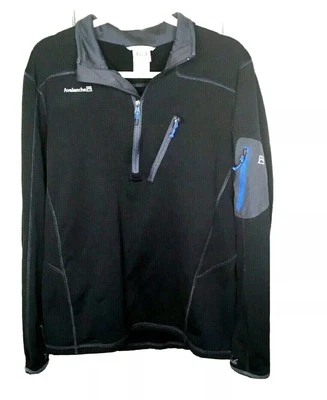 Pullover Avalanche para mujer 1/4 cremallera microfleece negro talla L agujeros para el pulgar Foto 1 de 4