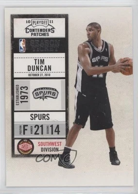 2010-11 Playoff Contenders Patches Tim Duncan #44 HOF - Image 1 of 2
