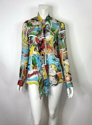 Top de seda estampado cómic Dolce & Gabbana SS2004 de colección S 40 Foto 1 de 4