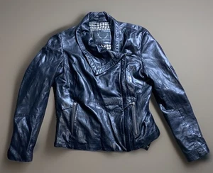 Chaqueta de moto de cuero negra talla grande Bod & Christensen para mujer - Imagen 1 de 17