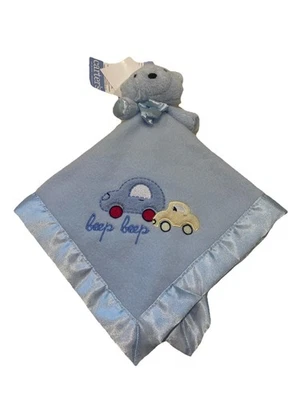 Carter’s Blue Baby Lovey Satin Trim Car Beep Beep Squeaky NEW WITH TAGS - Image 1 of 4