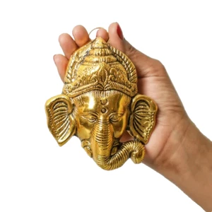 4" Lucky Metal Señor Ganesha Dios Hindú Estatua Ídolo Colgante de Pared Decoración del Hogar Regalos - Imagen 1 de 6
