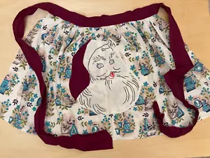 Delantal de Navidad Vintage Hecho a Mano Santa Bordado con Campana - Imagen 1 de 6