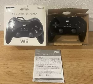 Nintendo Official Black Classic Controller Pro RVL-005 Wii Wii U Pad Japan Box - Picture 1 of 11