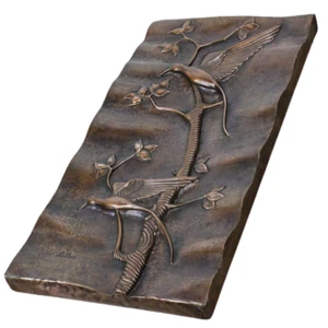 Studio Cellini Kupfer 3D Wand Panel Bild Vögel 50er 60er Jahre Künstler Arbeit - Bild 1 von 12