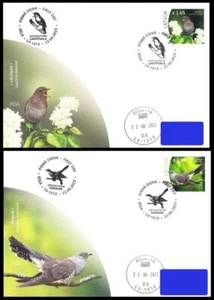 Latvia 2023 (13) Birds of Latvia - Nightingale - Cuckoo (addressed FDC) - Picture 1 of 3