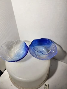 2 Handmade Temper Glass Rice Soup Bowl. VGC. - Picture 1 of 9