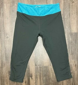 Marika Sport Womens Large 12-14 Blue and Gray Capri  Yoga Legging  - Picture 1 of 7