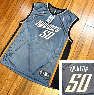 ADIDAS NBA CHARLOTTE BOBCATS EMEKA OKAFOR Blue JERSEY Rare SIZE XL Signed Auto - Image 1 of 4