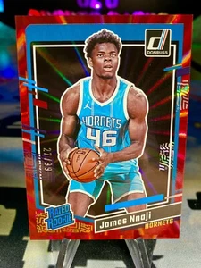 2023-24 James Nnaji Panini Donruss Red Holo Laser /99 Rated Rookie #215 Hornets - Picture 1 of 2