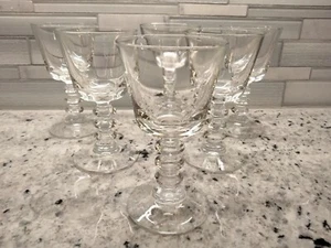 Cherish Empire by Javit Clear 6 Crystal Water Goblets 5 1/4" With Wafer Stem 4oz - Picture 1 of 22