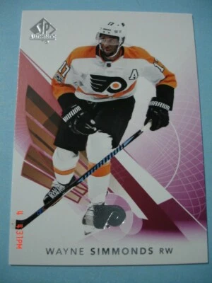 2017-18 Upper Deck (SP Authentic) "Pink Parallel" SP Card # 8 Wayne Simmonds!  - Image 1 of 2