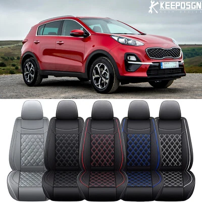 For Kia Sportage 1995-2024 Car Seat Cover Full Set Cushion Deluxe PU Leather - image 1 of 4