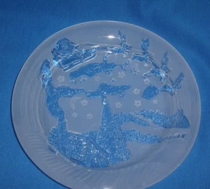 Celebrations The Nights Before Christmas Clear Frosted 7" Plate Bon Bon Dish - Imagen 1 de 6