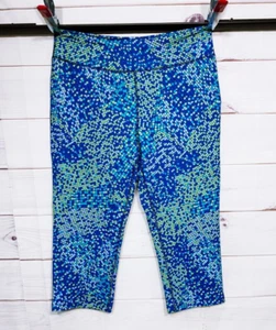 Lands' End Womens Leggings Size XL Blue & Green Geometric Stretch Pull On - Picture 1 of 8