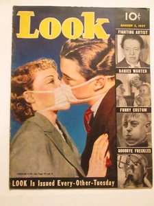 1937 AUGUST 3 LOOK MAGAZINE - GERMLESS KISS FRONT COVER - E 20361 - Picture 1 of 4