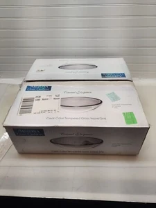 Arizona Glass Crafters Clear Color Tempered Glass Vessel Bathroom Sink 16''x5'' - Picture 1 of 5