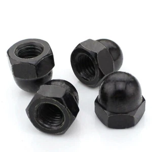 Acorn Cap Dommuttern Kohlenstoffstahl - Schwarz Zinkstahl M3 M4 M5 M6 M8 M10 M12 - Bild 1 von 7