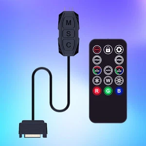5v 3pin Argb Controller Universal Adjustable with Remote Control for Pc Case - Photo 1/8