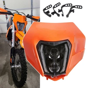 LED Headlight+Bezel For Motocross Enduro ATV XCW EXC SXF XC 150 250 350 450 500 - Picture 1 of 13