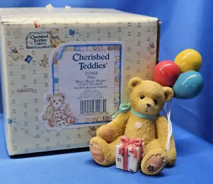 Cherished Teddies Nina Beary Happy Wishes Birthday Cake Celebration Figurine - Picture 1 of 7