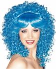 Curly Blue Wig Tight Curls Party Girl Glitz Costume Halloween