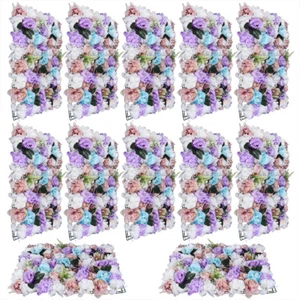 12x Künstliche Blume Wand Panel Seide Hochzeit Party Hintergrund Veranstaltungsort Dekor NEU - Bild 1 von 17