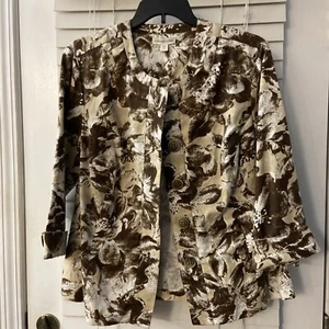 Coldwater Creek Fall Multi Color Blazer Jacket Medium Weight Women's Sz 18 New - Picture 1 of 12