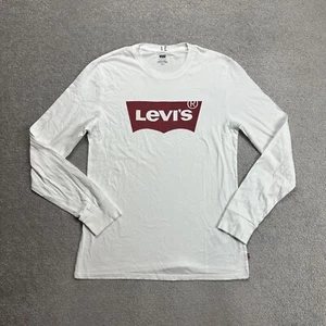 LEVIS Herren T-Shirt Langarm Gr. S Regular Fit Retro Classic Logo 3202 Weiß - Bild 1 von 7