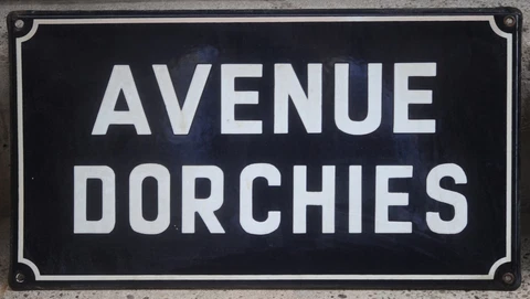 Old blue French vintage enamel street road sign plaque avenue Dorchies Lille Cover